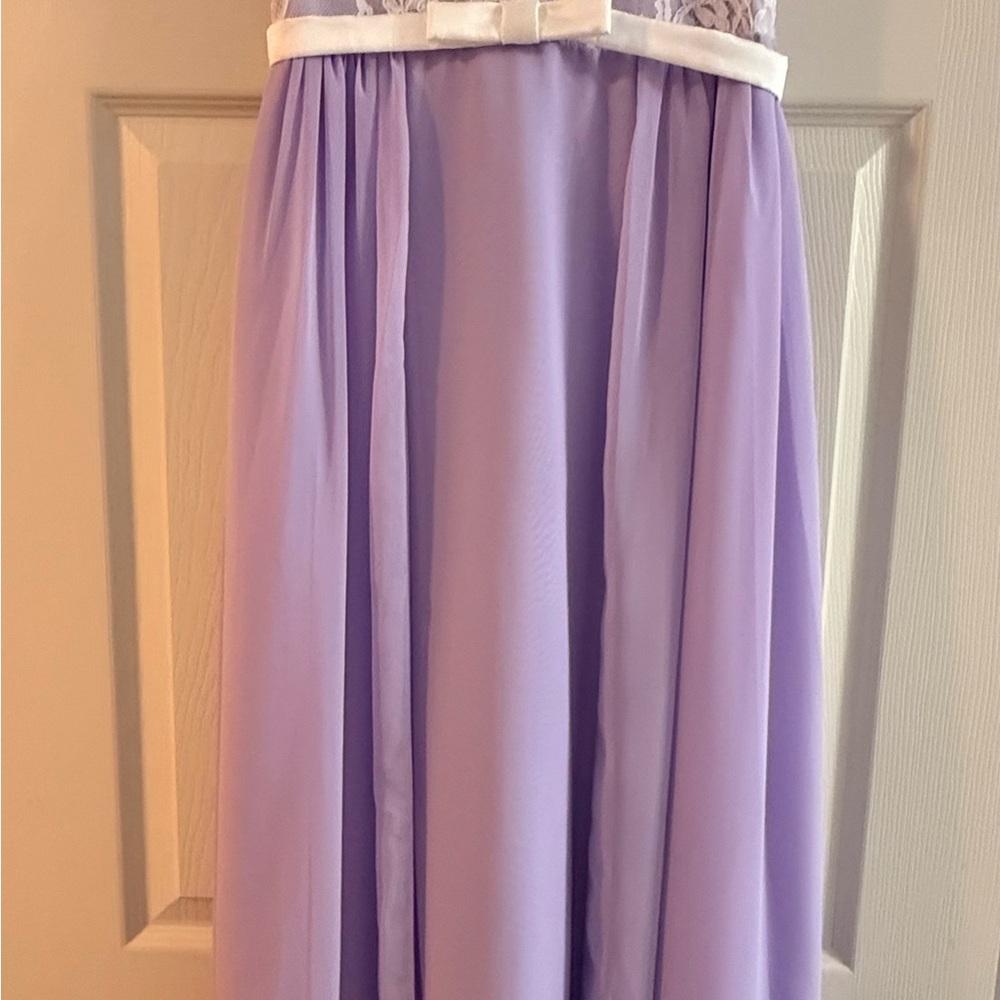 Lilac Chiffon Dress with Lace Top